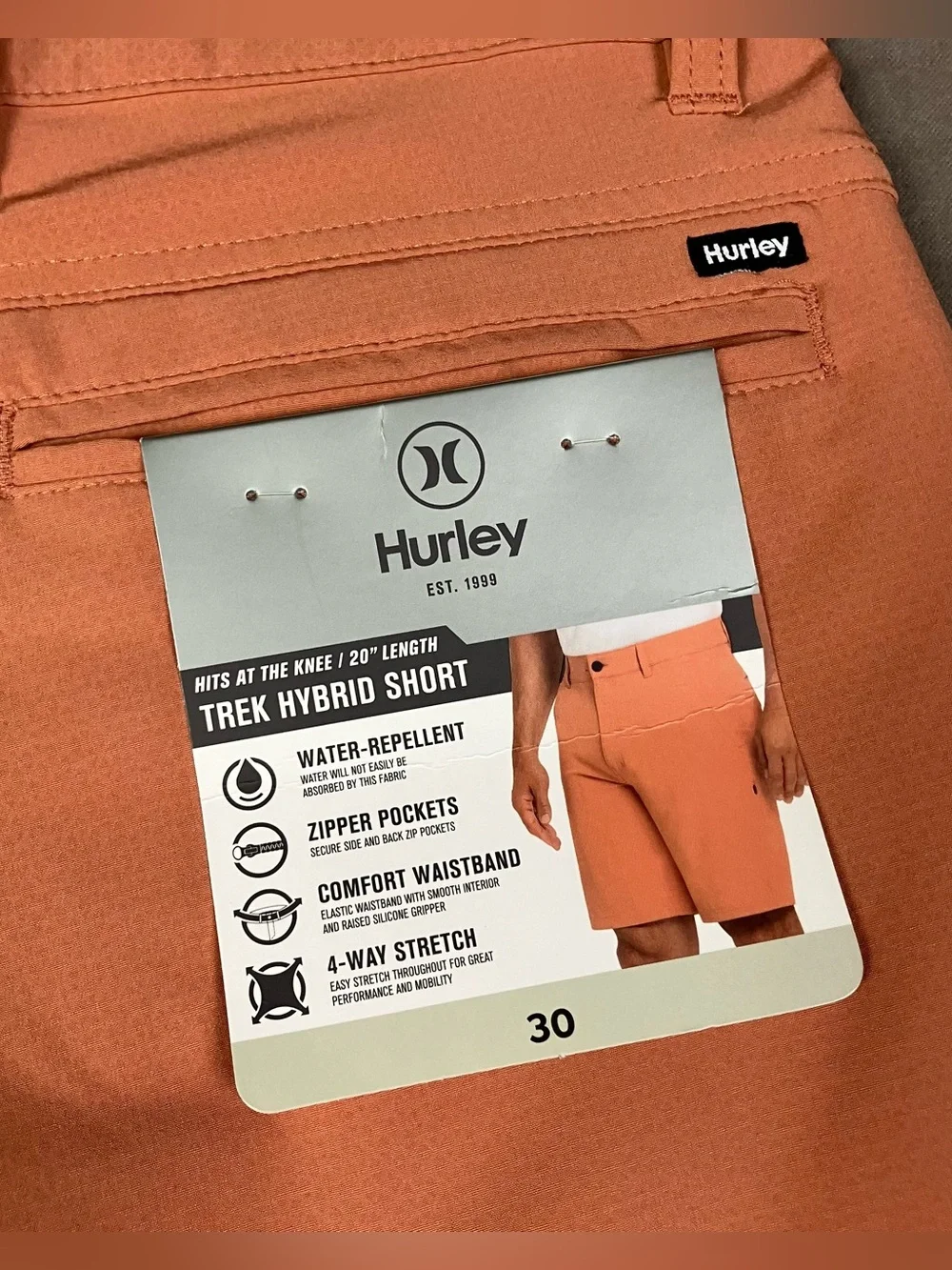 Hurley All Day / Trek Hybrid Shorts Size 30 Stretch Reflective NEW Lot Of 2! Lis